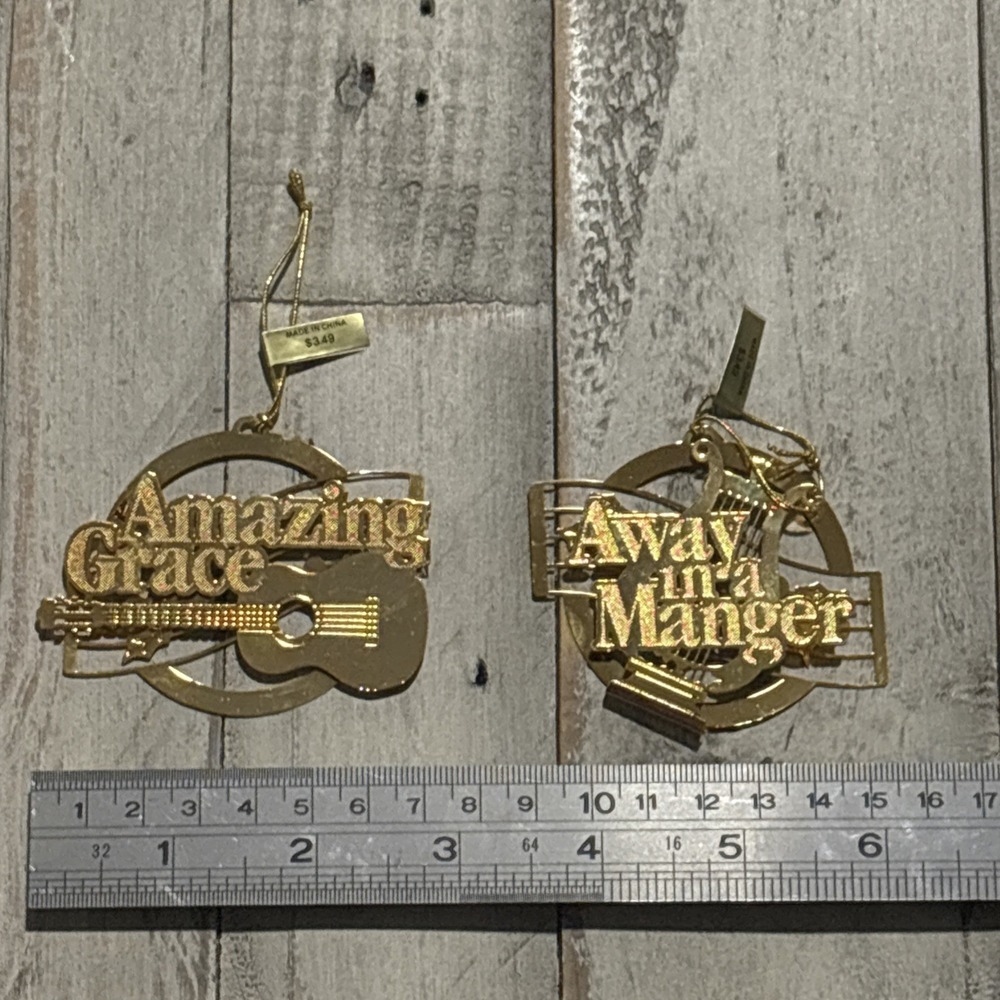 Hallmark 3-D Brass Christmas Song Ornaments 1988 Vintage, 4 Lot - NEW - Picture 3 of 11